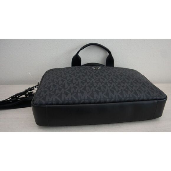 Michael Kors 87S5SEVA4B Unisex Black Monogram Everett Briefcase - Picture 8 of 13